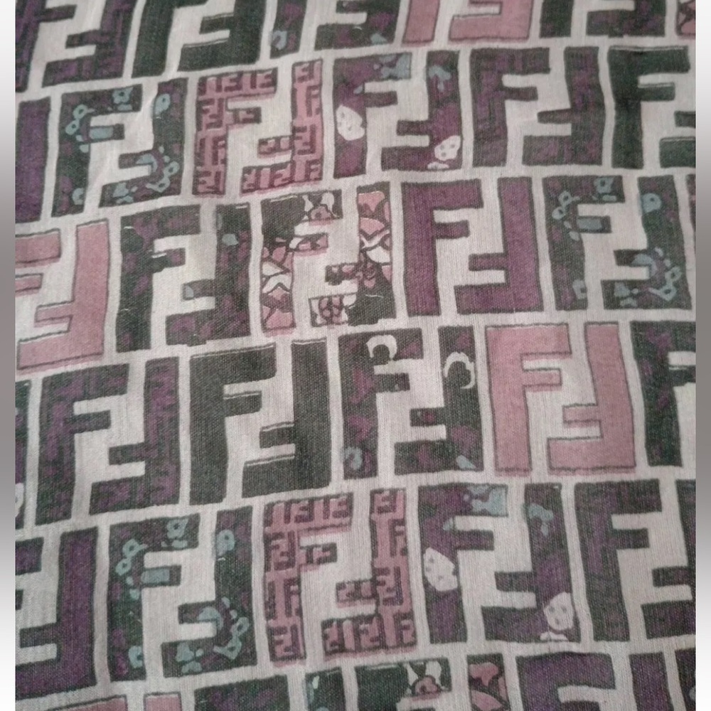 Fendi Silk Scarf Pink Purple - Picture 3 of 6